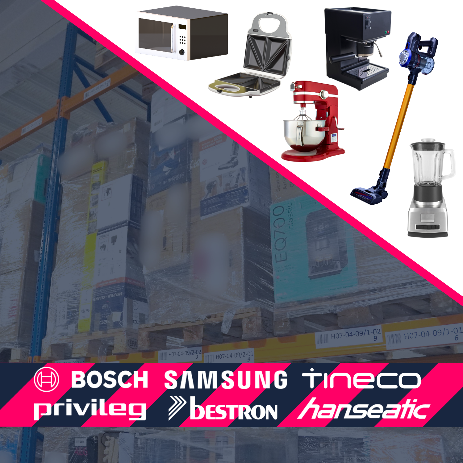 Tineco, Hanseatic, Bosch, Samsung | Staubsauger, Küchenmaschinen, Mikrowellen, Dunstabzugshauben, Fritteusen, Zubehör - 23 Haushaltsgeräte