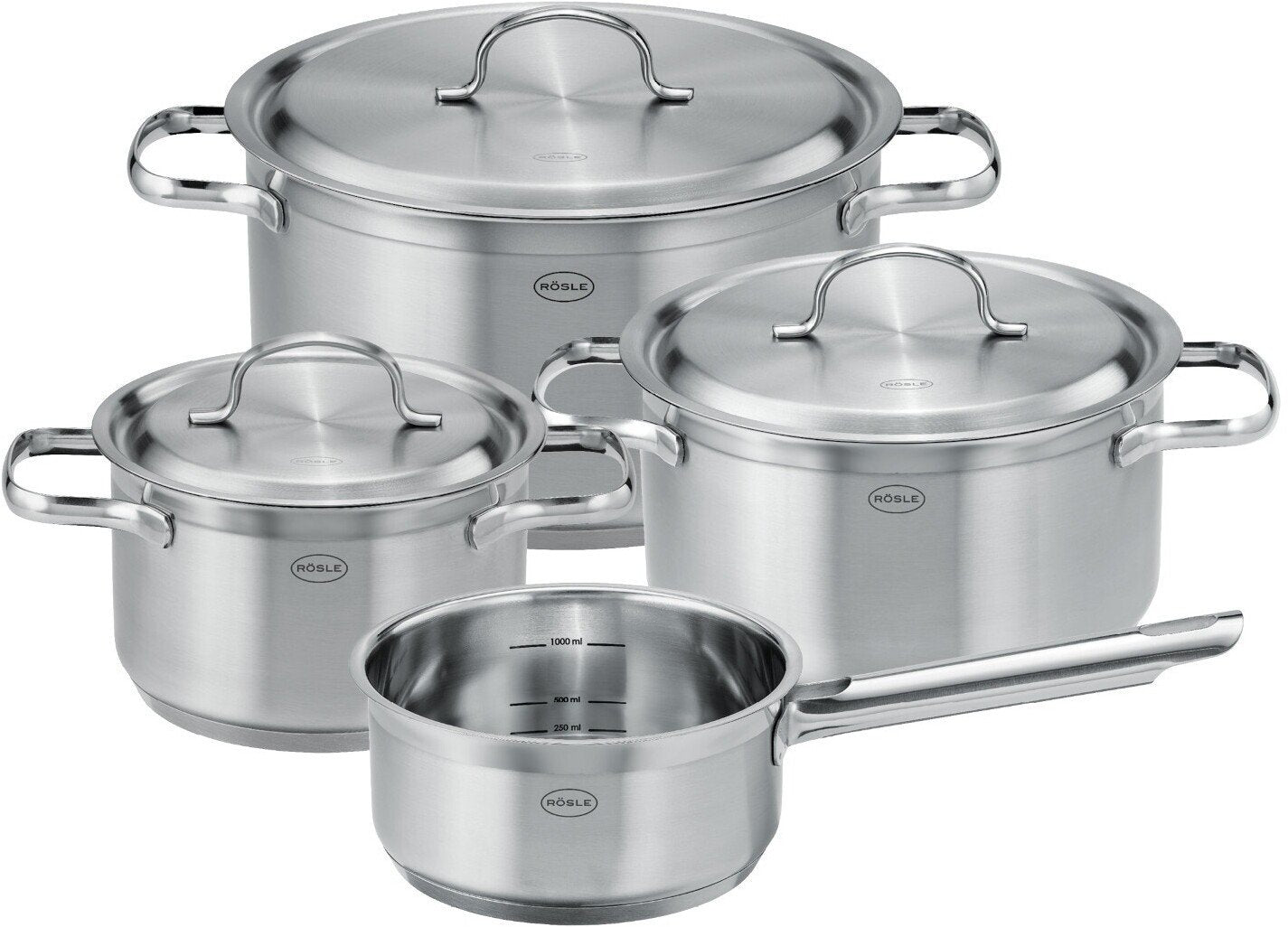 Rösle Set de casseroles en acier inoxydable 4 pièces PUREELEMENTS – Ustensiles de maison