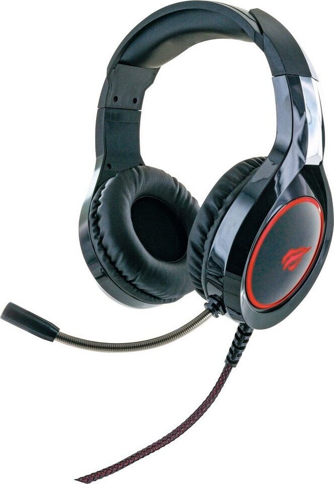 Schwaiger GH50 – Gaming Headset Over-Ear, LED Beleuchtung, Ergonomische Paßform, ausziehbare Bügel; USB / Klinkenanschlüsse