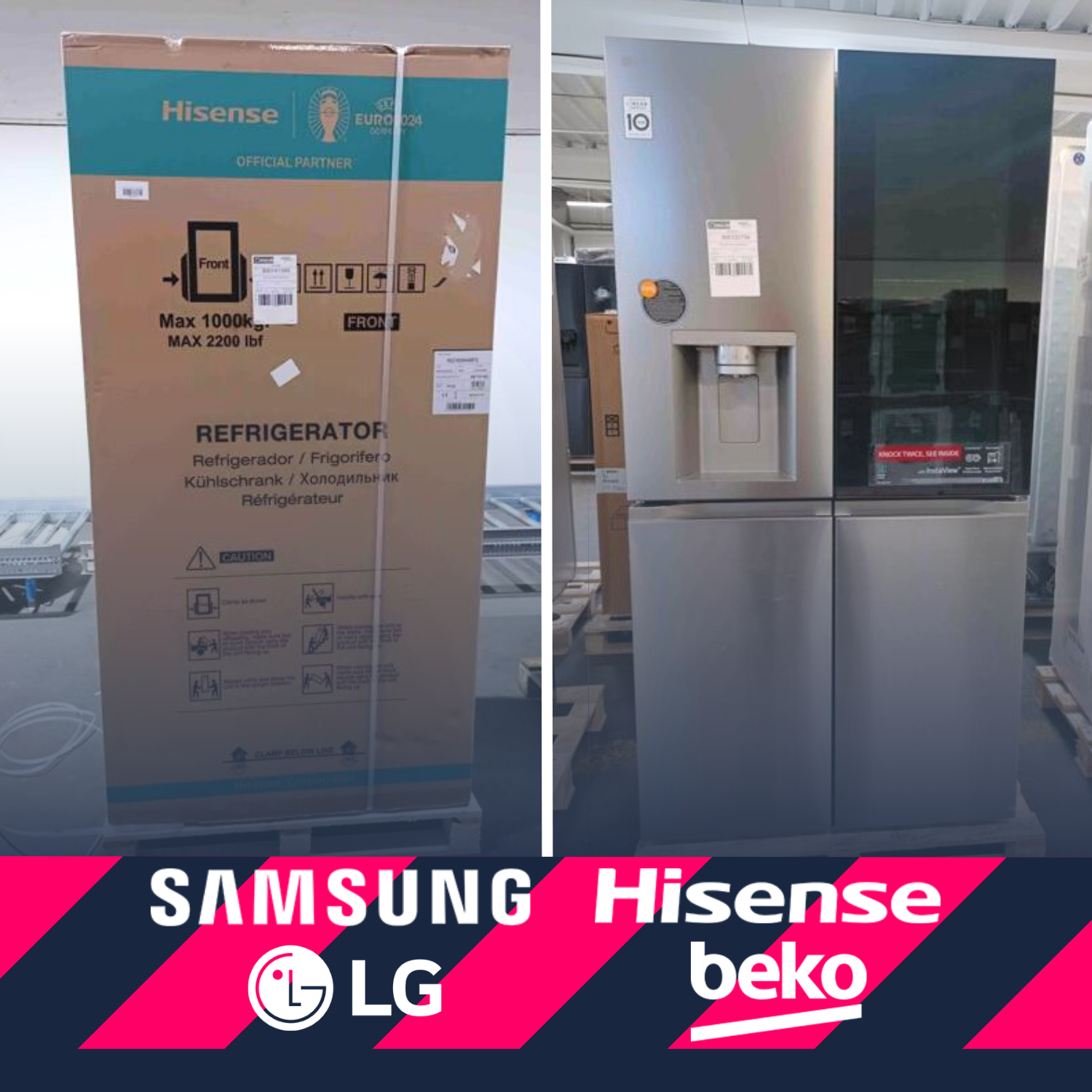8 Stück (verschiedene Zustände) -Hisense, Beko & mehr - Side-by-Side Kühlschränke