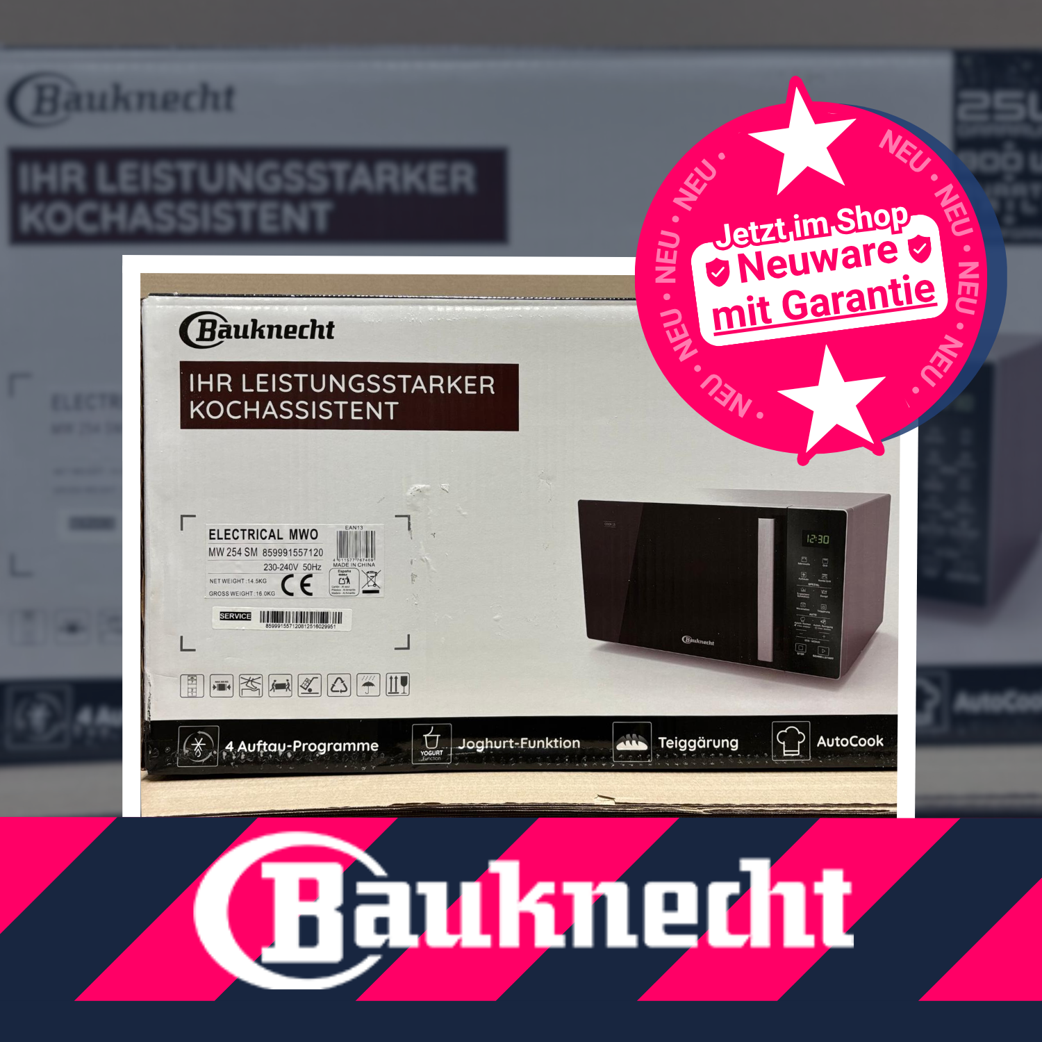 10 Stück (1 Palette, Bauknecht, A-Ware) -Mikrowellen
